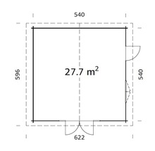 Gartenhaus Palmako Irene 27,7 m² inkl. Fussboden 622 x 598 cm natur