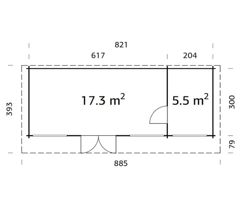 Plan d''un abri de jardin avec indications de taille
