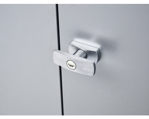 Porte d''armoire métallique avec poignée verrouillable et logo Hortensien