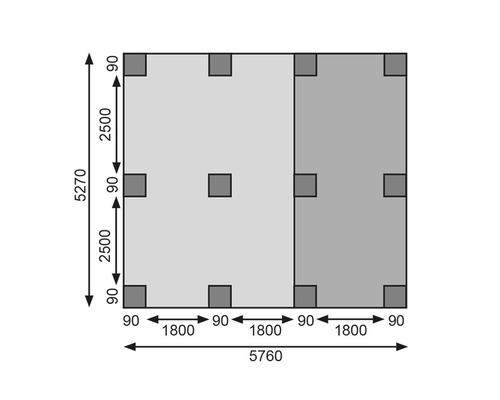 Grundrissdarstellung mit Massangaben