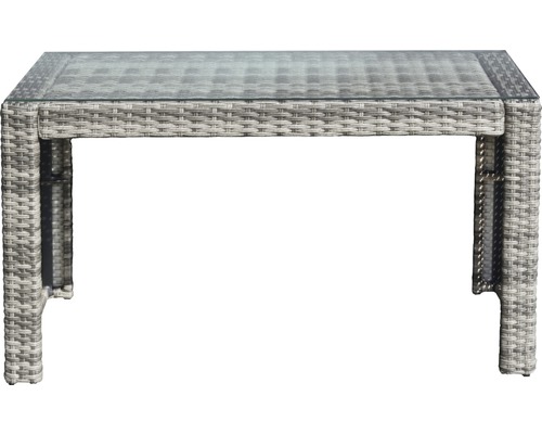 Gartentisch mit Glasplatte und Rattanoptik