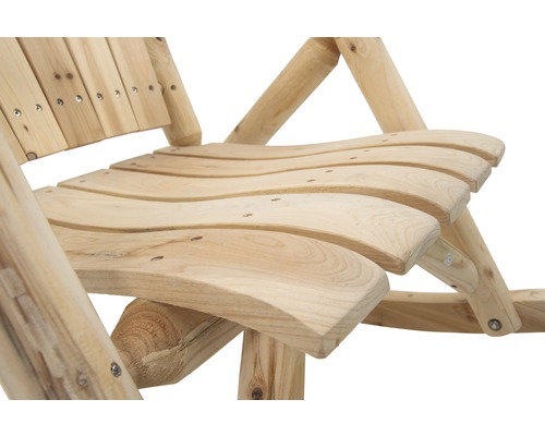 Vue détaillée d''une chaise en bois avec assises incurvées