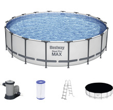 Kit de piscine Bestway Steel Pro MAX avec pompe de filtration, échelle et bâche