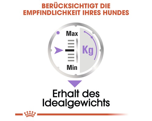 Grafik zur Gewichtskontrolle bei Hundenahrung