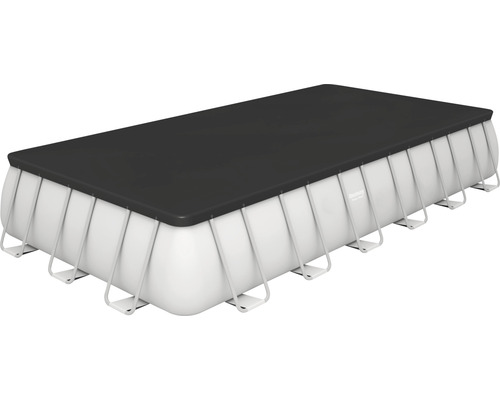 Piscine rectangulaire avec couverture de piscine noire