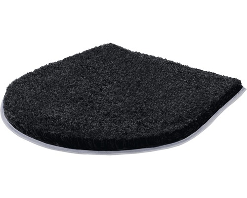Tapis de toilette noir de forme arrondie
