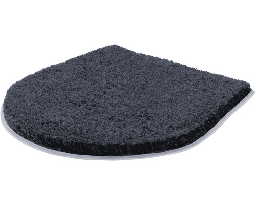 Tapis de toilette gris en demi-cercle pour salle de bains