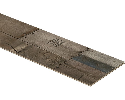 Laminatboden im Holzdesign mit der Aufschrift 1958