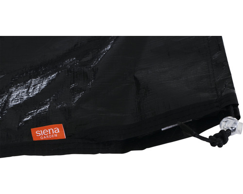 Housse de protection noire pour meubles de jardin avec cordon de serrage et logo Siena Garden