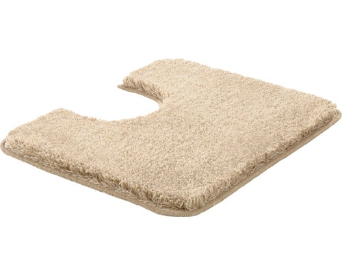 Tapis de WC beige avec découpe pour WC sur pied