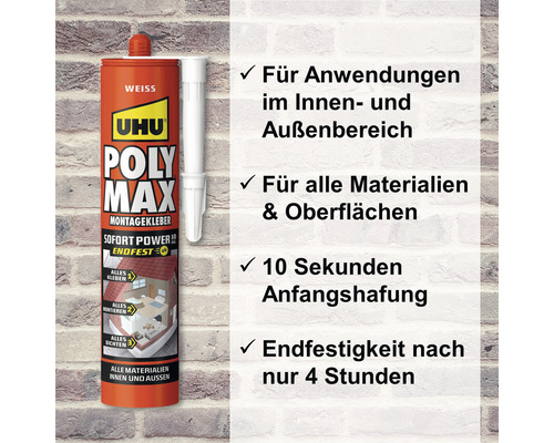 Uhu Poly Max Montagekleber für Innen- und Aussenbereich