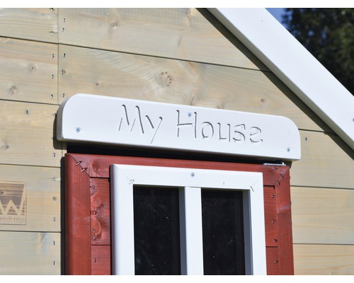 Vue détaillée d''une cabane de jeu avec l''inscription ''My House''
