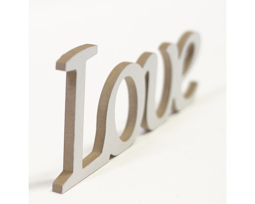 Dekorationselement Schriftzug Love aus Holz