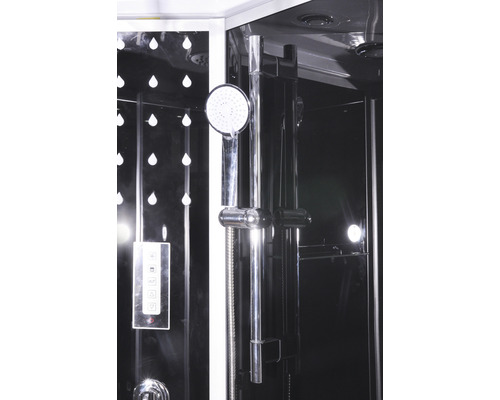 Duschkabine mit Duschkopf und Bedienelementen