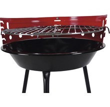 Barbecue boule avec grille et pare-vent rouge