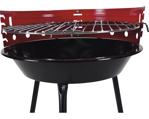 Barbecue boule avec grille et pare-vent rouge