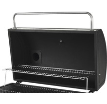 Barbecue à charbon de bois ouvert avec grille