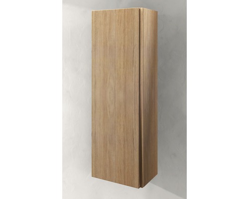 Armoire murale haute couleur bois pour salle de bains