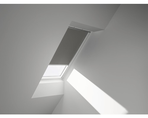 Store occultant VELUX uni gris à commande manuelle cadre blanc DKL UK10 0705SWL