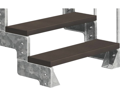 Metalltreppe mit zwei Stufen