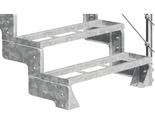 Metalltreppe mit zwei Stufen