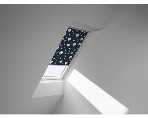 Store occultant VELUX Kids montgolfières à commande manuelle cadre blanc DKL M08 4666SWL