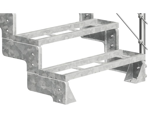 Metalltreppe mit zwei Stufen