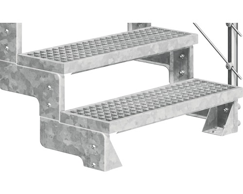 Escalier métallique à deux marches pour l''extérieur