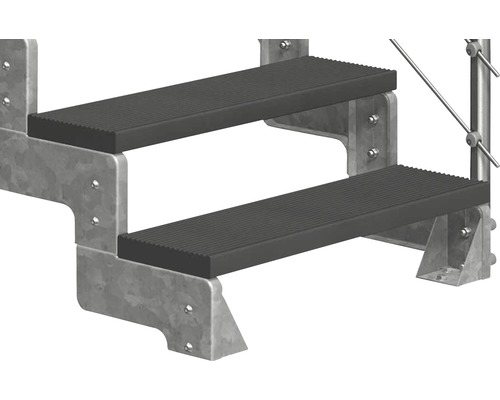 Escalier avec deux marches et cadre métallique
