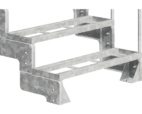 Escalier métallique à deux marches