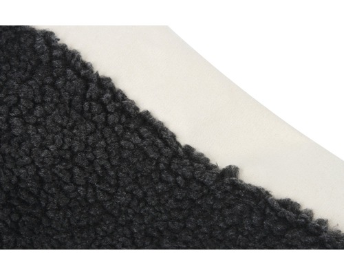 Grauer Teddyplüsch Stoffansicht