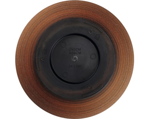 Pot de fleurs de 43 centimètres de diamètre, 34 centimètres de hauteur et 34 litres de contenance