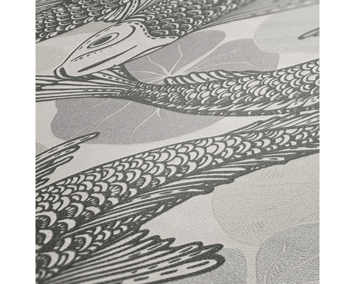 Tapete mit Fisch- und Seerosenmuster