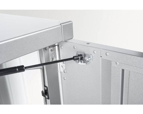 Vue détaillée d''une armoire ouverte avec ressort à gaz