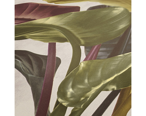 Gros plan d''un papier peint avec un motif végétal