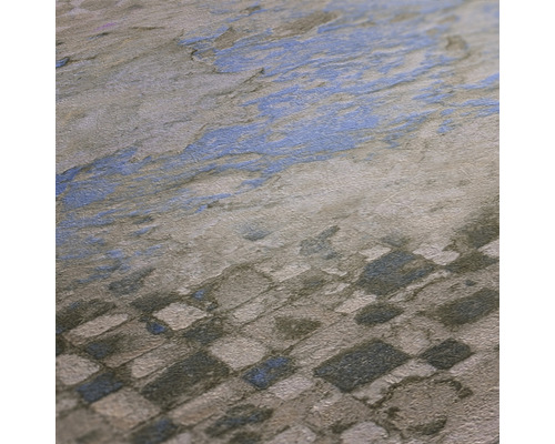 Nahaufnahme einer Tapete mit Stein- und Pflastermuster