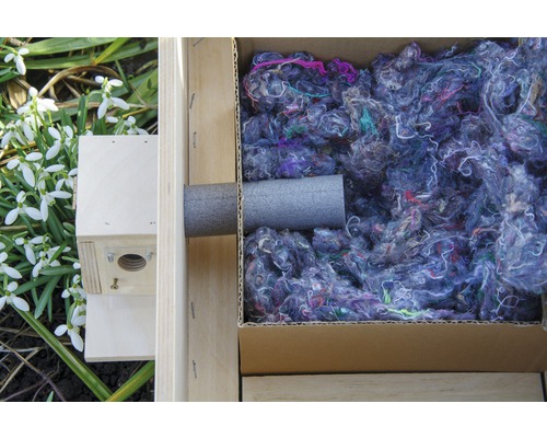 Nichoir avec matériel de nidification