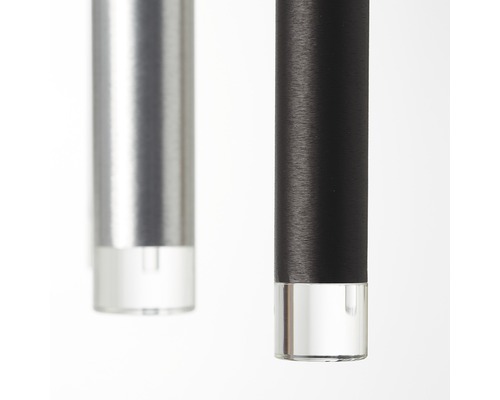 Zwei stabförmige Lampen aus Metall und Kunststoff