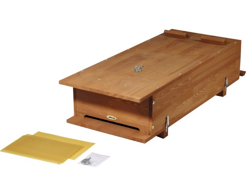 Ruche en bois avec plaques de cire gaufrée et vis