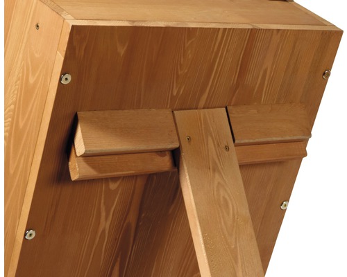 Vue détaillée d''une construction en bois avec des vis