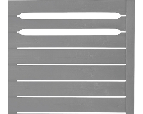 Holztor mit horizontalen Lamellen