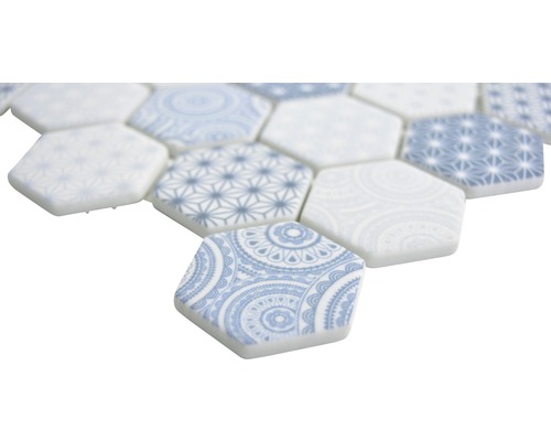 Carreaux de mosaïque hexagonaux avec différents motifs