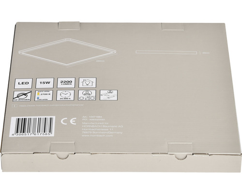 Verpackung einer LED Lampe mit 15 Watt und 2200 Lumen Lichtstärke