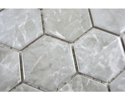 Carreaux hexagonaux aspect marbre