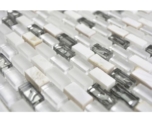 Mosaïque en verre et pierre naturelle