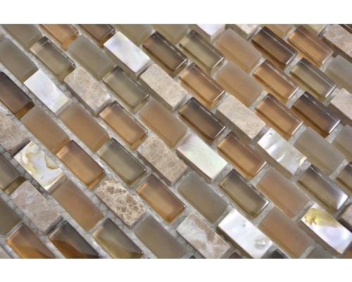 Mosaïque en verre et pierre naturelle