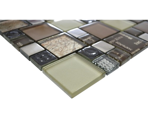 Mosaïque en verre et pierre naturelle