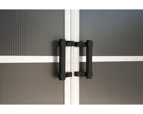 Double porte en polycarbonate avec poignées