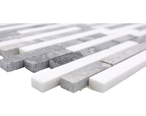 Mosaïque en pierre naturelle et céramique