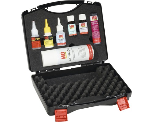Kit de colle HG Power dans une valise noire